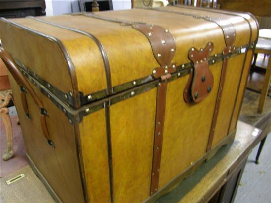 Appraisal: Three leather trunks