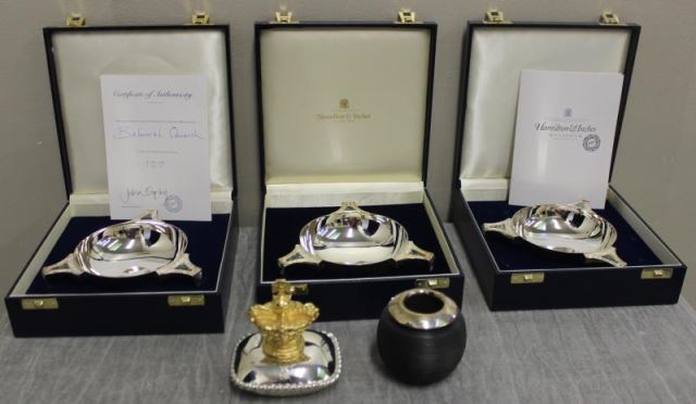 Appraisal: STERLING Three Hamilton Inchesof Edinburgh Sterling Balmoral Quaichs oz troy