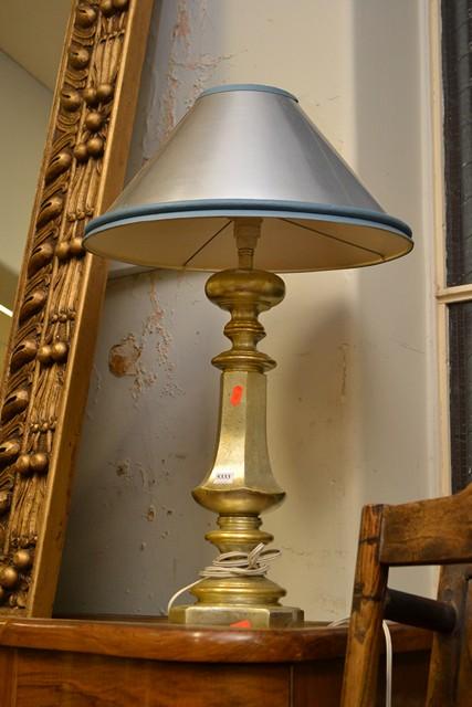 Appraisal: AMBER GLASS LAMP AND ANOTHER LAMP AMBER GLASS LAMP AND