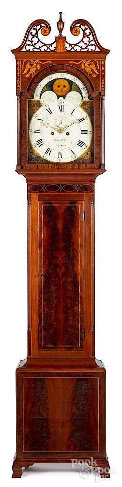 Appraisal: Baltimore Federal mahogany tall case clock Exclusive on Bidsquare Baltimore