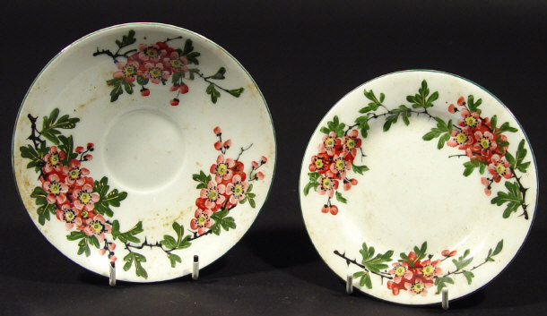 Appraisal: Wemyss saucer and a matching side plate each hand painted