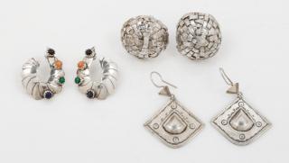 Appraisal: A Collection of Silver Earrings dwts A Collection of Silver