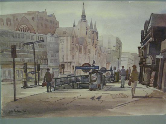 Appraisal: Keith Burtonshaw three watercolours of London Holborn Thames and Tower