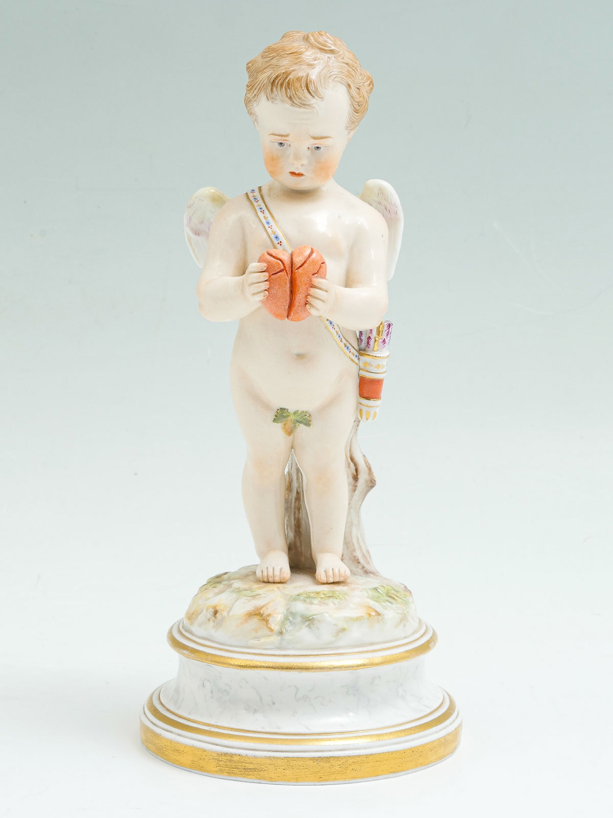 Appraisal: MEISSEN CHERUB WITH BROKEN HEART Meissen porcelain cherub having a