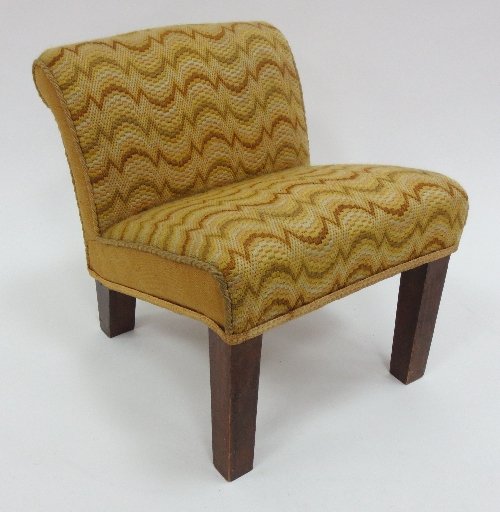 Appraisal: An upholstered gout stool on square legs