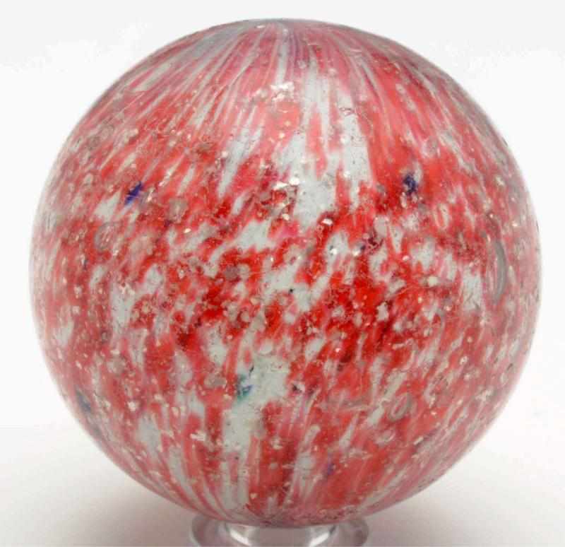 Appraisal: Large Onionskin Marble with Mica White base onionskin with fine