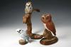 Appraisal: BIRD CARVINGS - Lot of three hand carved and painted