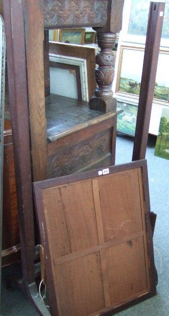 Appraisal: A th century mahogany framed cheval mirror raised on four