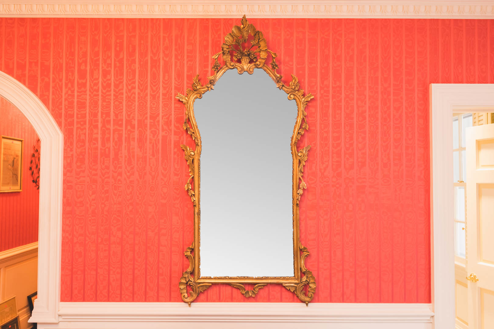 Appraisal: Italian rococo carved giltwood wall mirror in H in W