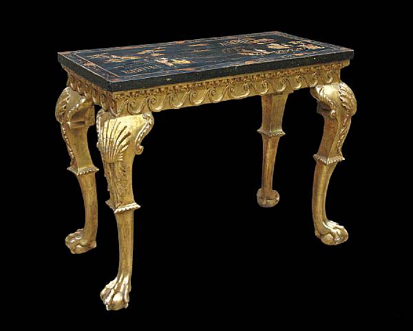 Appraisal: A fine George II giltwood console table second quarter th