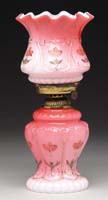 Appraisal: SCARCE PINK CASED MINI LAMP S -fig XXVI Dark pink