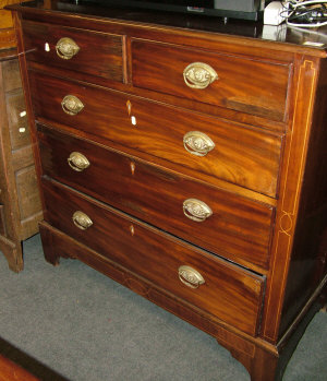 Appraisal: A Victorian mahogany chest of two short and three graduated