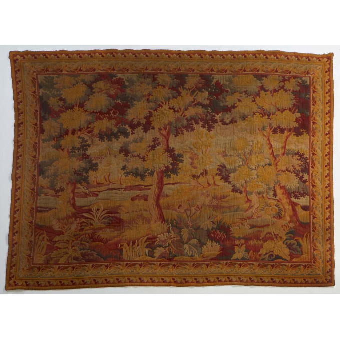 Appraisal: Large French Machine Made Tapestry th c of a wooded