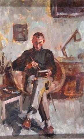 Appraisal: CORAL NERELLE - - 'John Bill sketching' inscribed verso oils