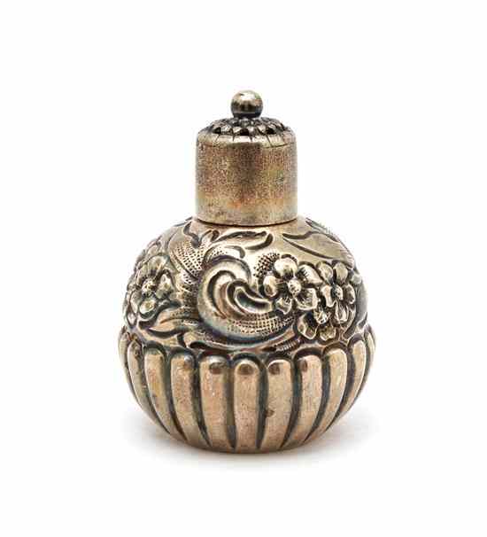 Appraisal: An American Sterling Silver Caster of spherical form having repousse