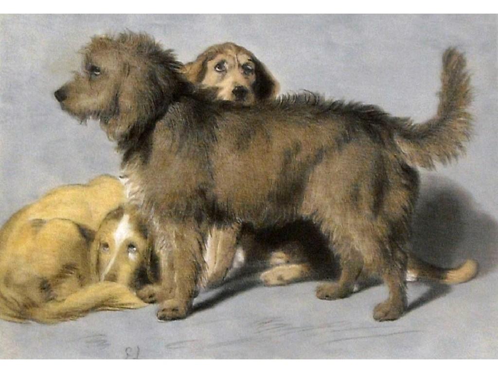 Appraisal: Mottram after Landseer - The Three Dogs colour print x