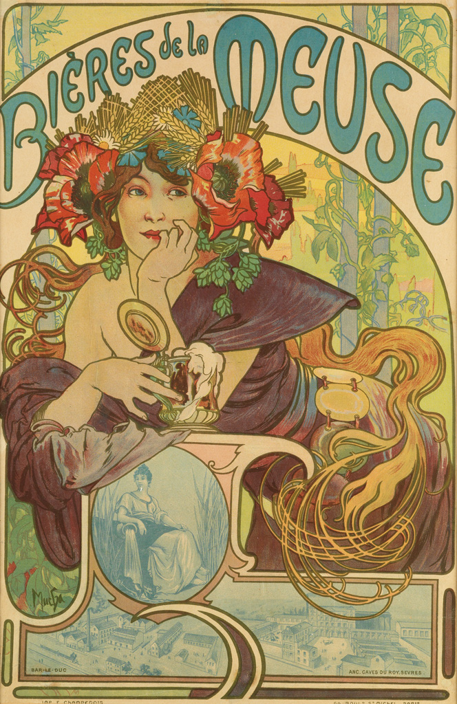 Appraisal: ALPHONSE MUCHA - BI RES DE LA MEUSE x inches