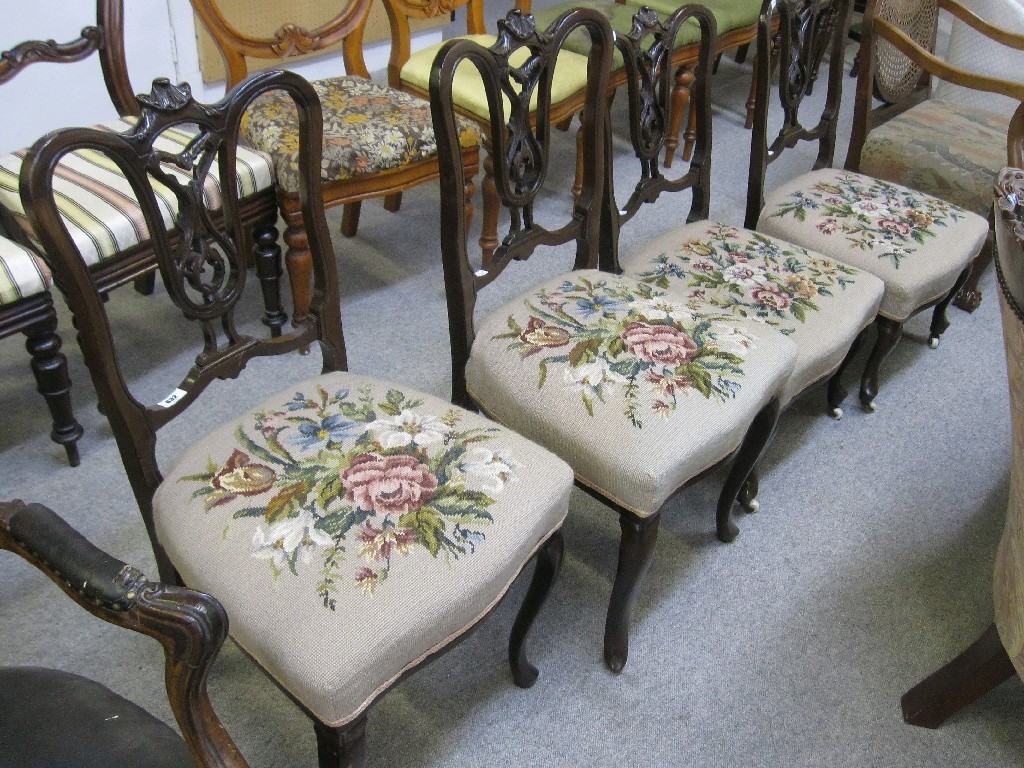 Appraisal: Pair of Victorian side chairs with a matching pair of