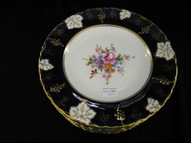 Appraisal: Set of Royal Crown Derby Bone China Plates handpainted floral