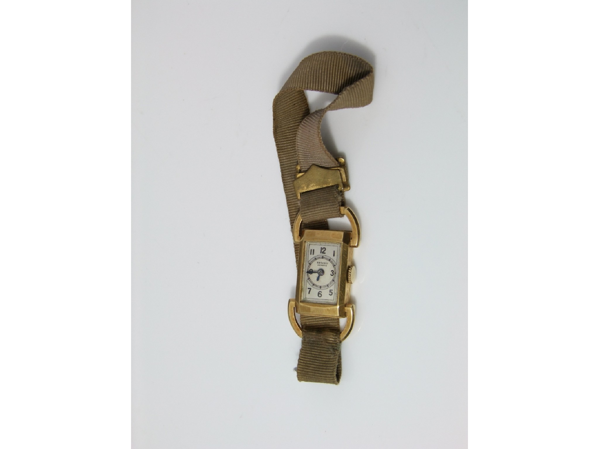 Appraisal: An Art Deco ladies wristwatch with ct casework and jewel