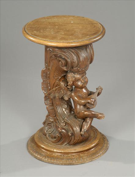 Appraisal: A small Italian carved wood statuary pedestal late th century