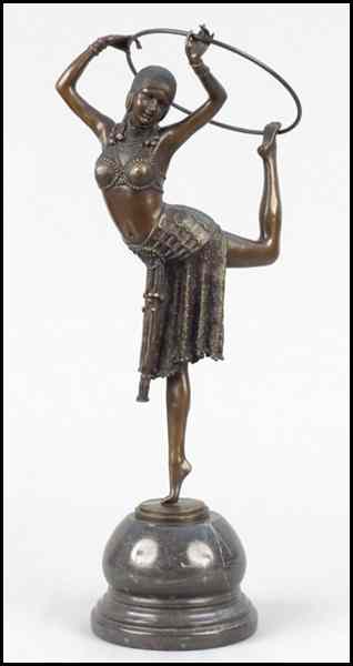 Appraisal: ART DECO STYLE PATINATED BRONZE FIGURE OF A DANCER Raised