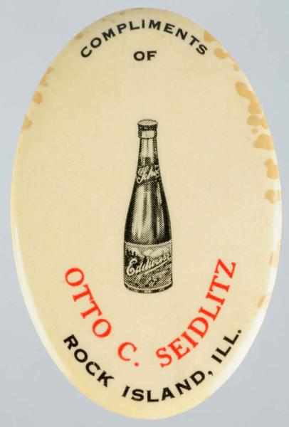 Appraisal: Edelweiss Beer Pocket Mirror from C Seidlitz Pre-prohibition Rock Island