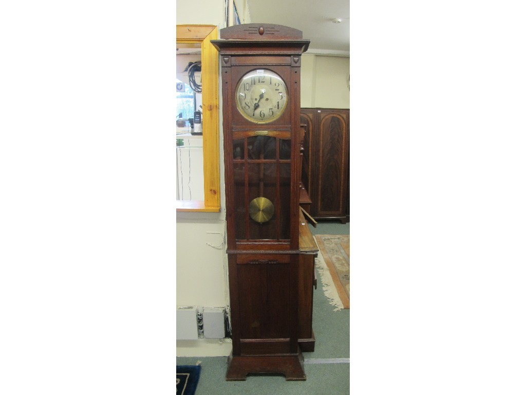 Appraisal: Edwardian mahogany grandmother clock