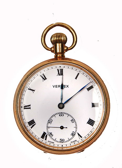 Appraisal: A CARAT GOLD CASED VERTEX ENGLISH MADE POCKET WATCH with