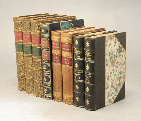 Appraisal: BINDINGS leatherbound books including Defoe Daniel The Adventures of Robinson