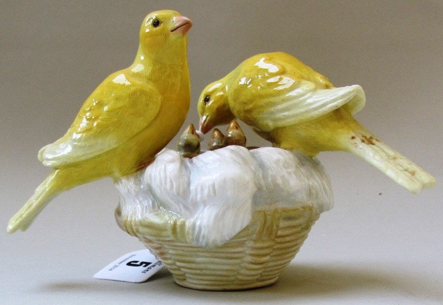 Appraisal: A Meissen porcelain bird group late th century modelled as