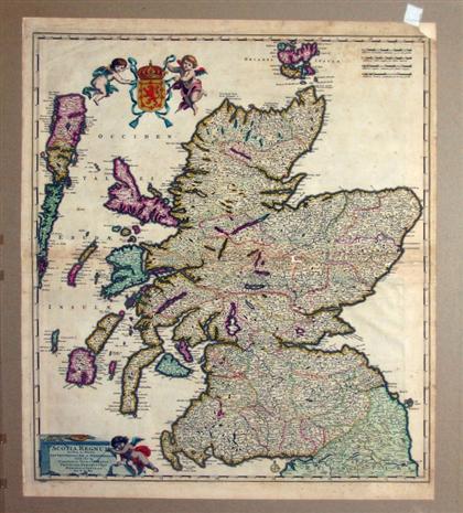 Appraisal: piece Hand-Colored Engraved Map Wit Frederick de Scotia Regnum Amsterdam