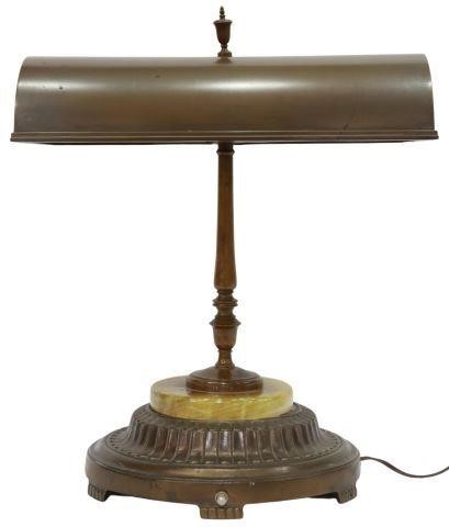 Appraisal: American Art Deco brass banker's lamp Mutual Sunset Lamp Company