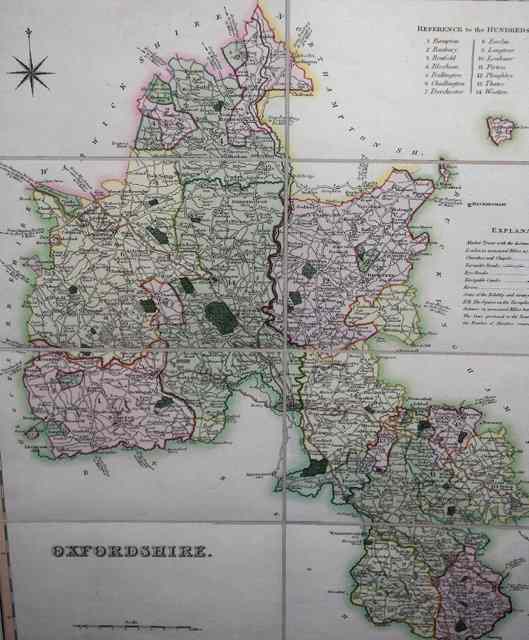 Appraisal: Henry Teesdale pubs 'Oxfordshire' engraved sectional map hand laid onto