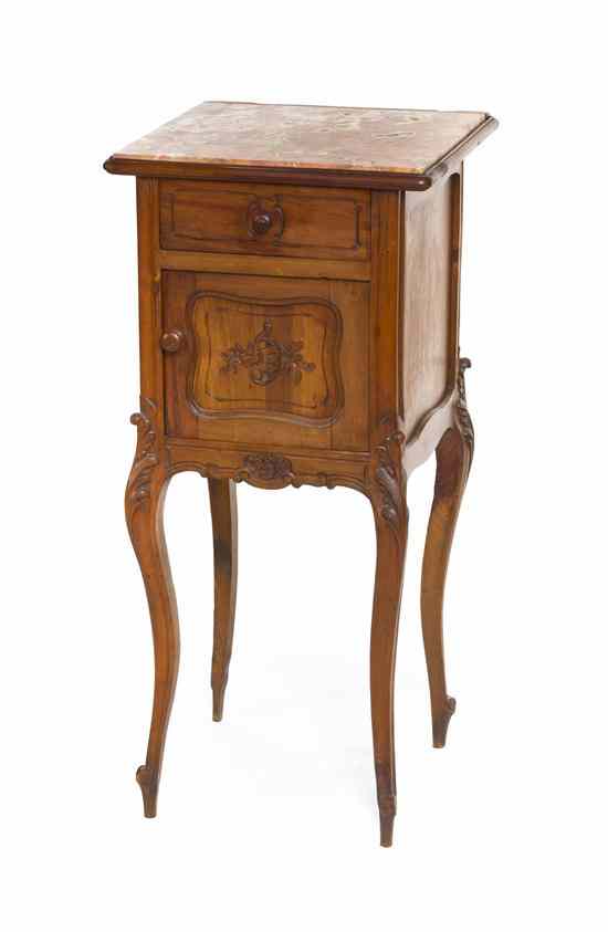 Appraisal: A Louis XV Provincial Style Walnut Cabinet on Stand having