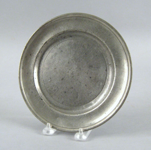 Appraisal: Philadelphia pewter plate with a Love touch late th c