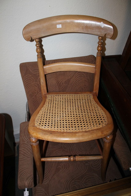 Appraisal: A PAIR OF VICTORIAN BEECHWOOD BEDROOM CHAIRS with cane seats