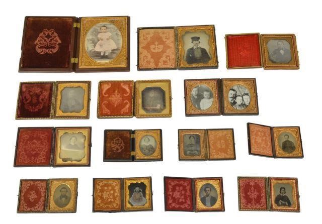 Appraisal: lot of Daguerreotypes and Ambrotypes in image sizes from plate