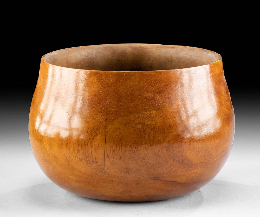 Appraisal: Late th C Hawaiian Milo Wood Bowl North Pacific Hawaiian