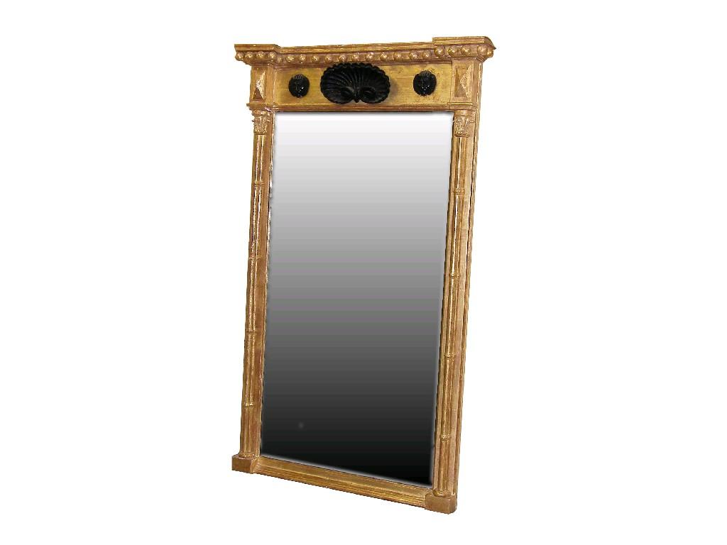 Appraisal: Regency giltwood wall pier glass inset with a later mirror