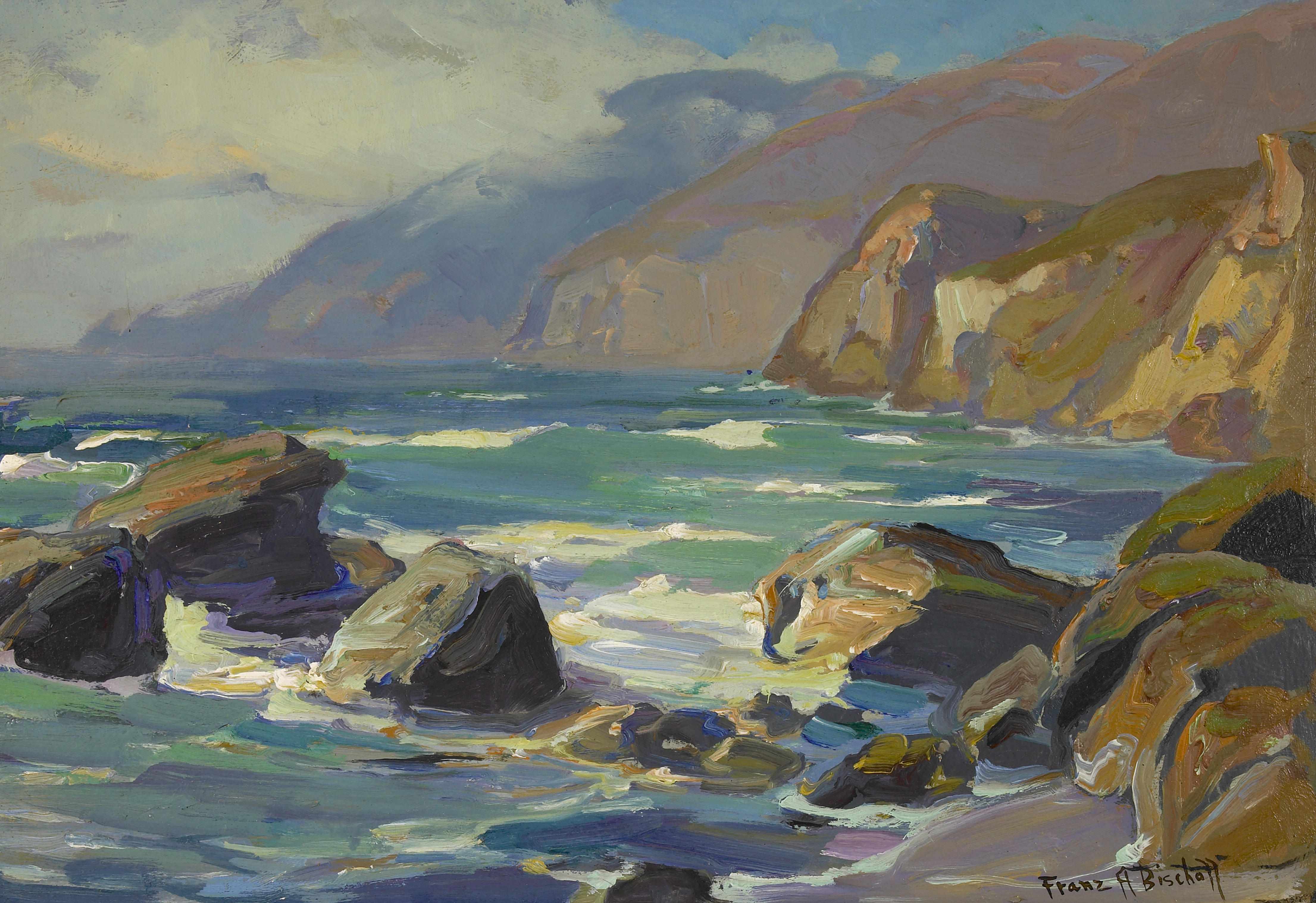 Appraisal: Franz Arthur Bischoff American - Rocky coastline signed 'Franz A