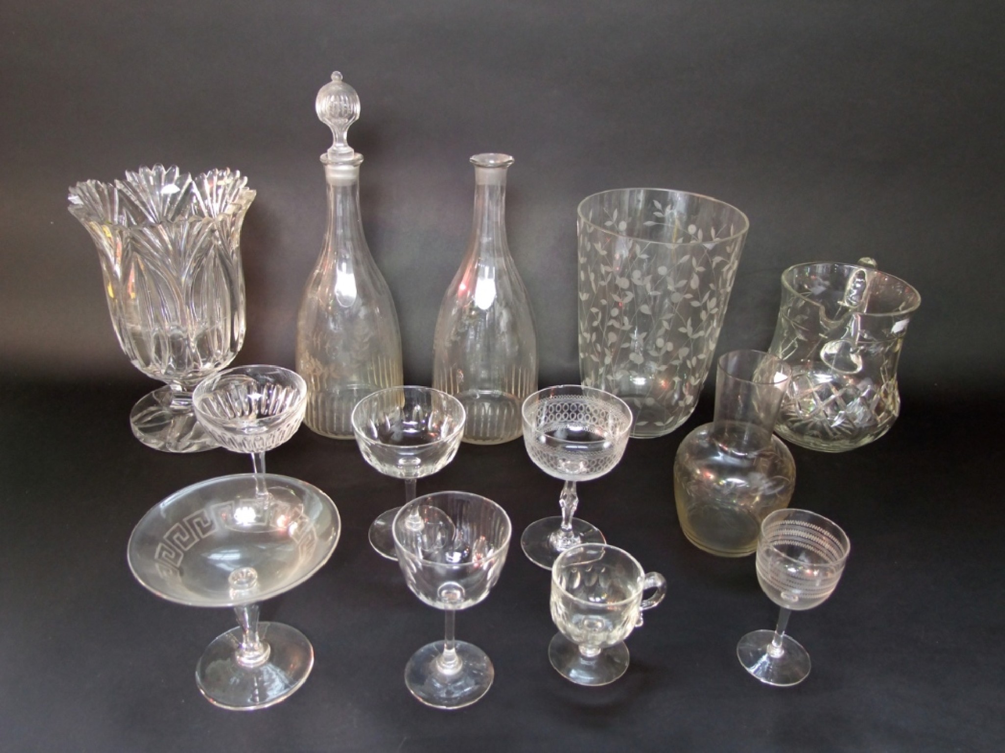 Appraisal: A collection of drinking glasses to include four good quality