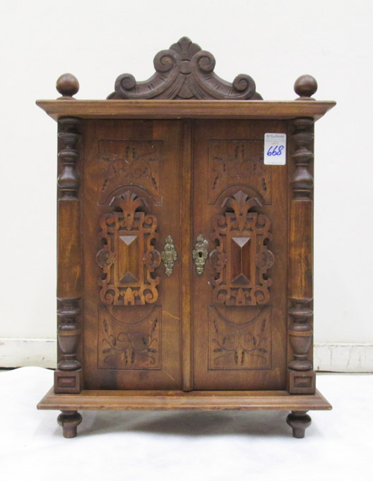 Appraisal: WALNUT SPICE CABINET Dutch th century a -door table top