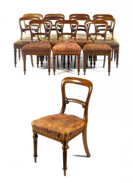 Appraisal: A SET OF TWELVE VICTORIAN MAHOGANY DINING CHAIRS with moulded