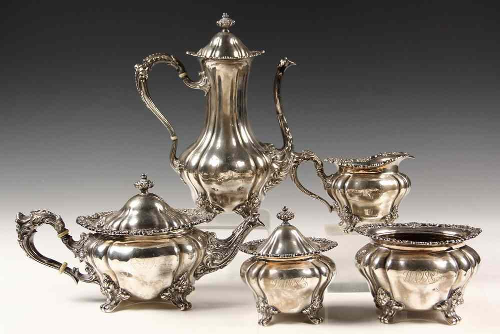 Appraisal: PC STERLING TEA COFFEE SERVICE - Sterling Silver Tea and