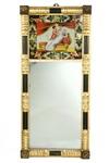 Appraisal: MIRROR - Gilded and black painted two-part mirror the eglomis