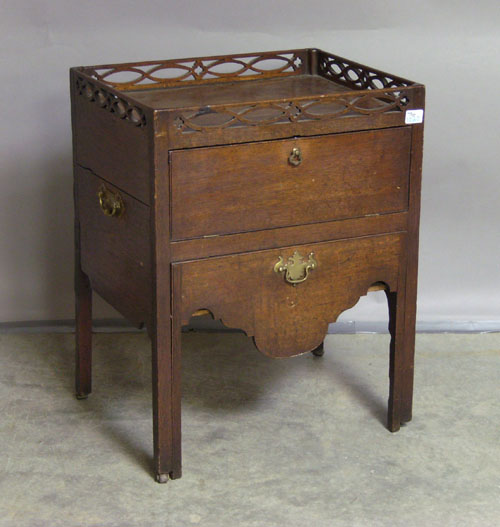 Appraisal: George III oak and mahogany cabinet th c h x