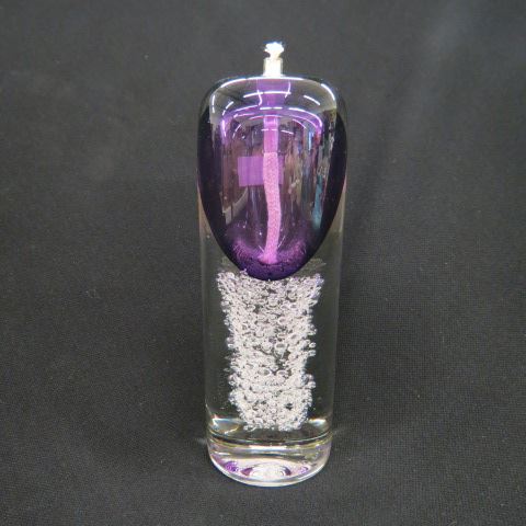 Appraisal: Studio Art Glass Perfumer signed Buzz Blodgett controlled bubble amethyst