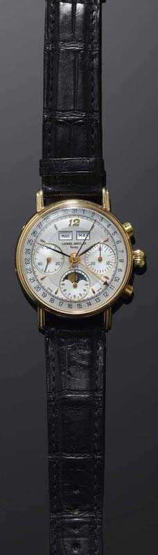 Appraisal: GENTLEMAN'S WRISTWATCH WITH MOON PHASE LIONEL MEYLAN from the s