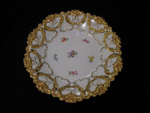 Appraisal: Meissen Porcelain Serving Dish elaborate gold work floral sprays diameter